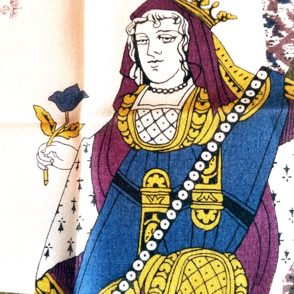 Jean Paul Gaultier Vintage Scarf – King & Queen Playing Card Design - Picture 4 of 7